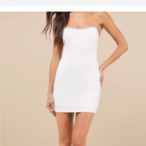 Lulu's Strapless White Mini Dress